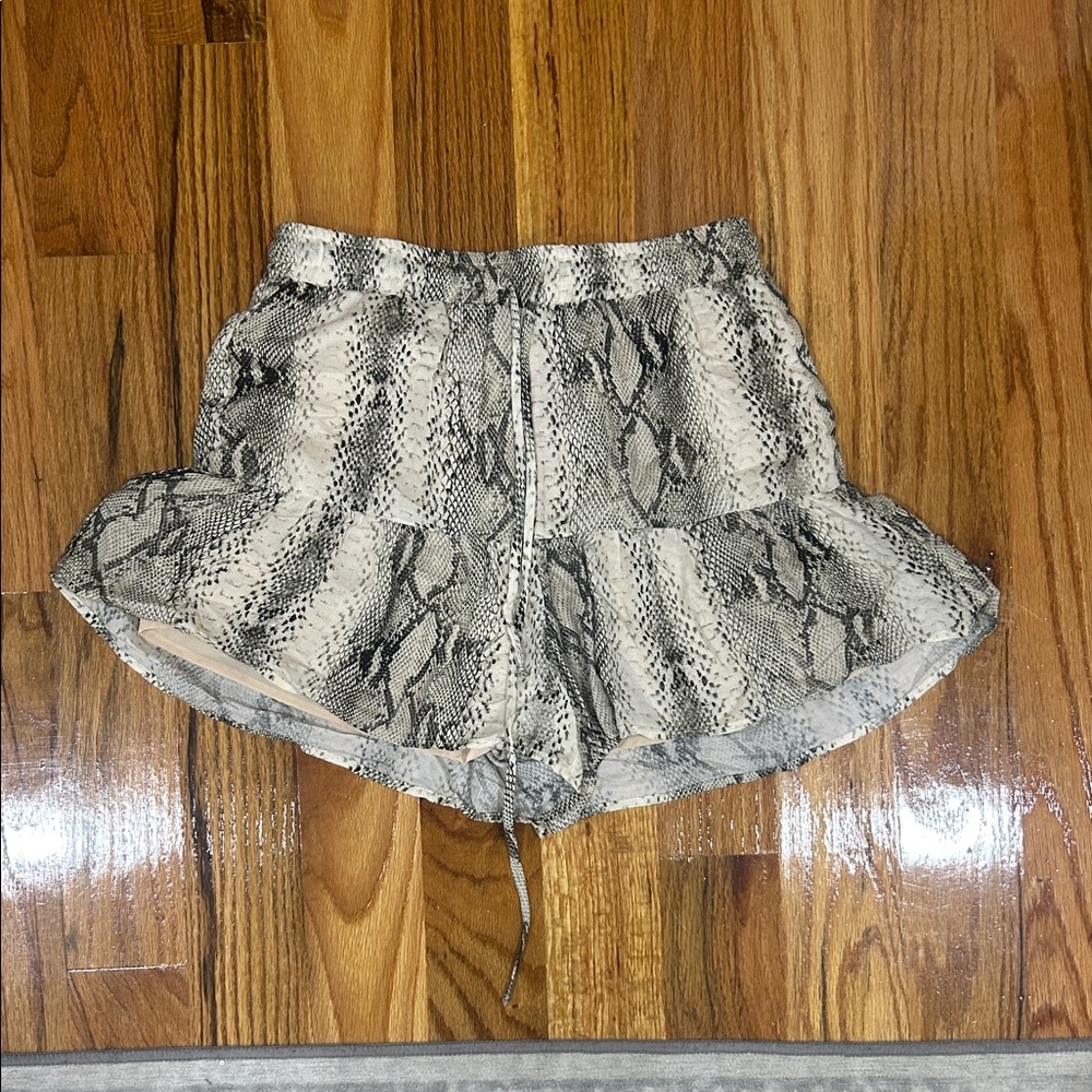 Lavender Brown Snakeskin Print Shorts